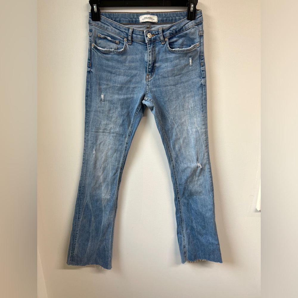 Zara Light Blue Flare Jeans